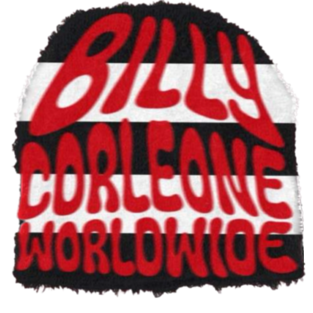 OG BILLY MOHAIR BEANIE (BLACK/WHITE)                                         (RED LETTERS)