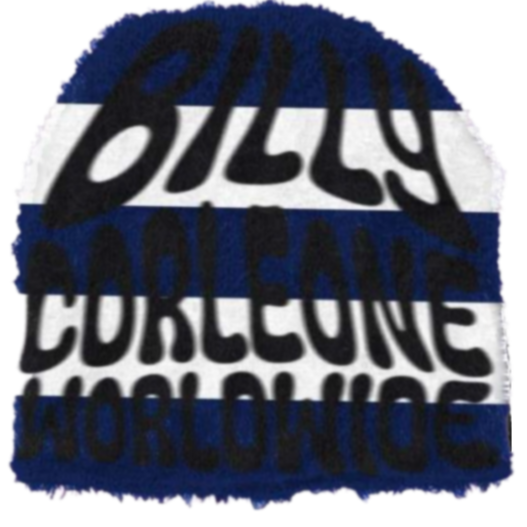 OG BILLY MOHAIR BEANIE (BLUE/WHITE)                                     (BLACK LETTERS)