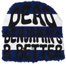 Load image into Gallery viewer, OG BILLY MOHAIR BEANIE (BLUE/WHITE)                                     (BLACK LETTERS)
